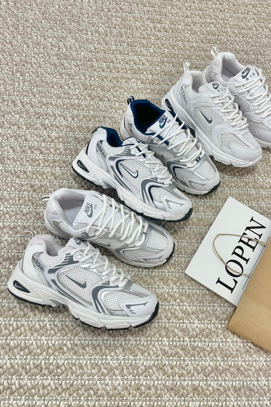 کتونی زنانه مدل اِلورا در سه رنگ سفید نقرهای، سفید سورمهای و سفید تمام با زیره EVA سبک