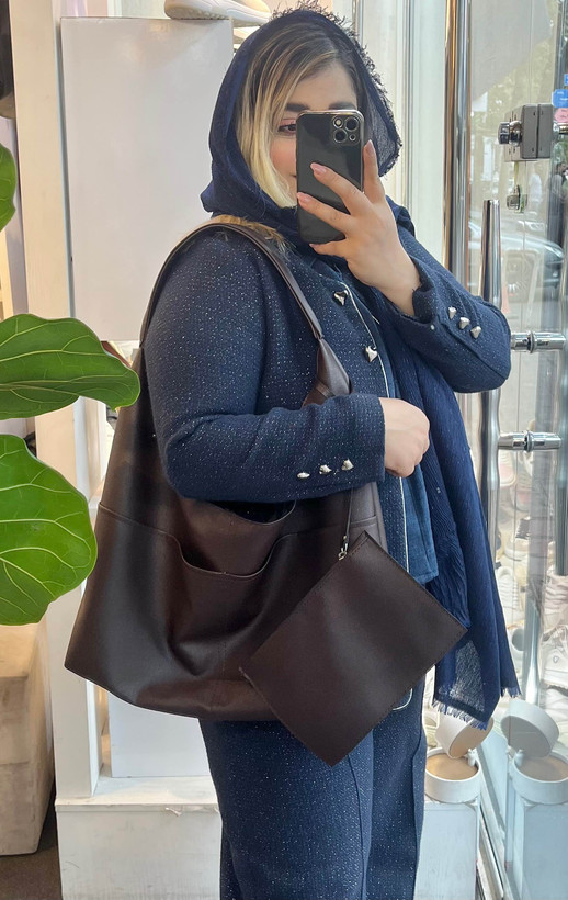 کیف دوشی زنانه سایز بزرگ رنگ شکلاتی